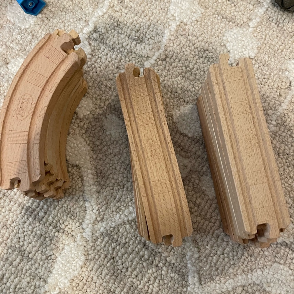 Thomas and friends Mattel wooden tracks with logo on tracks